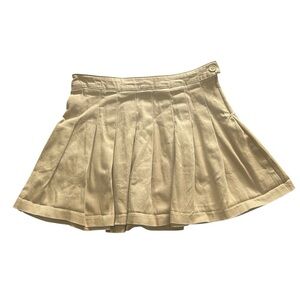 Hesperus Beige/Brown Classic Pleated Mini Tennis Skirt Size:M